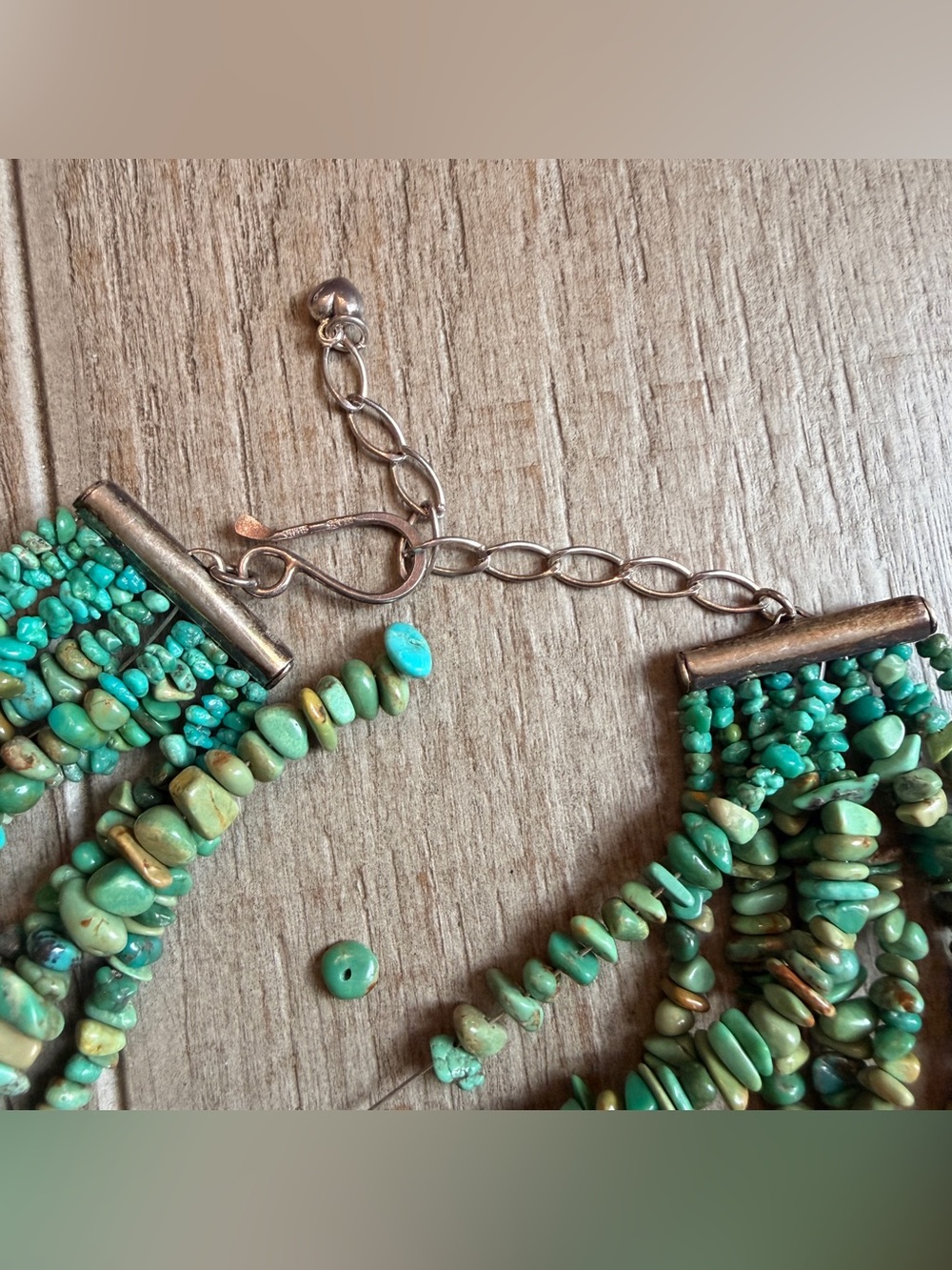 Needs REPAIR Jay King DTR mine finds sterling silver strand turquoise necklace - Picture 3 of 12